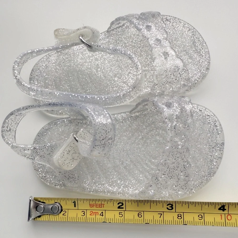 Old Navy Baby Glitter Sandals with Velcro Strap 0-3 months NWOT - Picture 5 of 6
